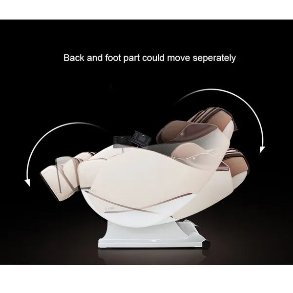 Full Body Zero Gravity Shiatsu Massage Chair SL-Track Recliner with Airbag Speaker LCD Touch Screen+Mini Remote Voice Control Back Heat-Black or Beige