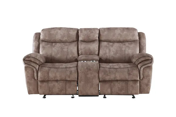 Modern Two-Toned Gray Velvet 3pcs Recliner Set-Two Tone Gray or Chocolate Brown