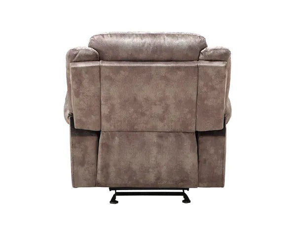 Modern Two-Toned Gray Velvet 3pcs Recliner Set-Two Tone Gray or Chocolate Brown