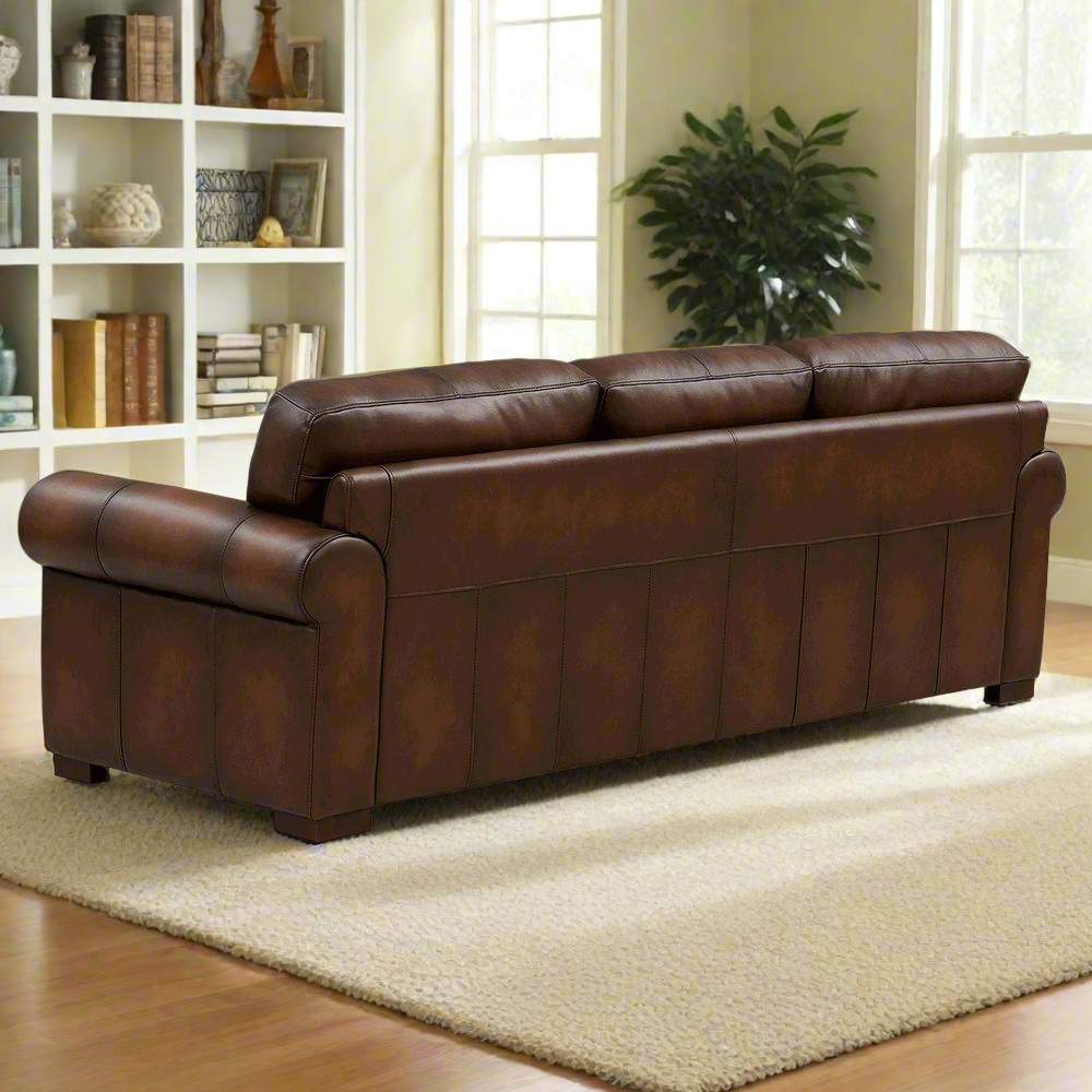 Brookfield Top Grain Leather Sofa Couch 1pc-Caramel