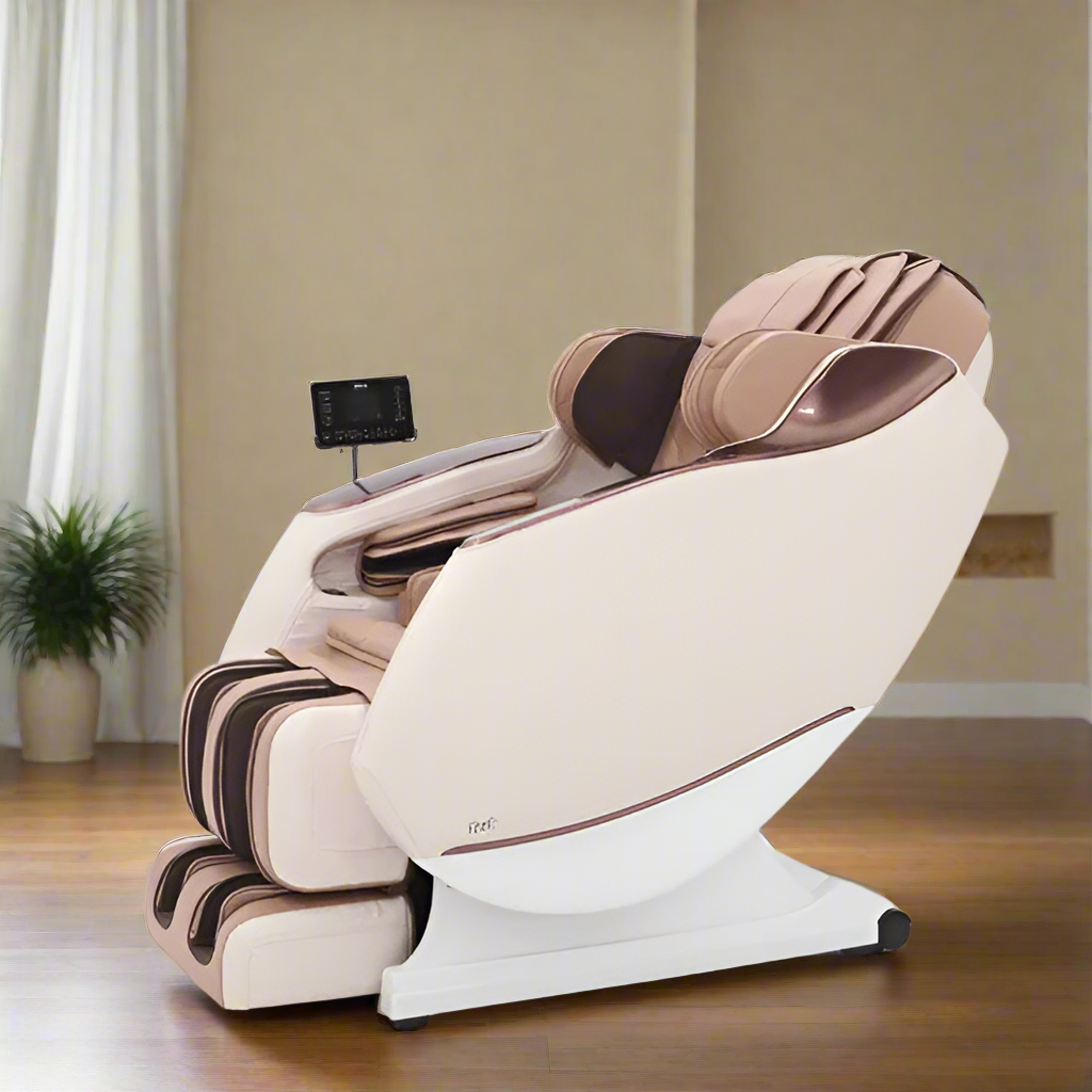 Full Body Zero Gravity Shiatsu Massage Chair SL-Track Recliner with Airbag Speaker LCD Touch Screen+Mini Remote Voice Control Back Heat-Black or Beige