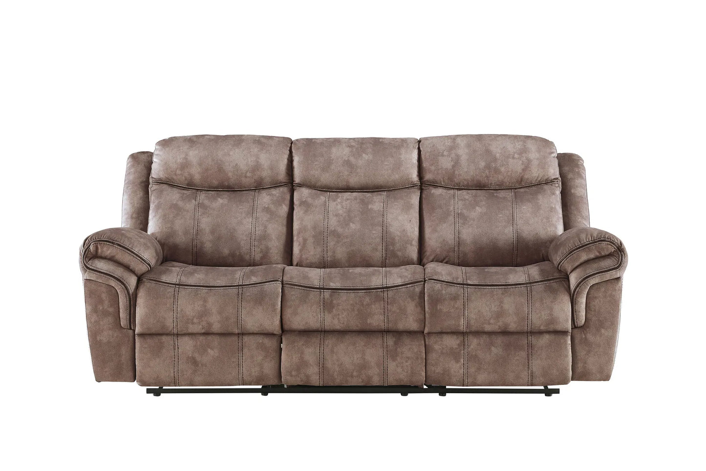 Modern Two-Toned Gray Velvet 3pcs Recliner Set-Two Tone Gray or Chocolate Brown