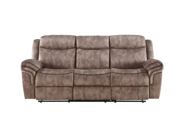 Modern Two-Toned Gray Velvet 3pcs Recliner Set-Two Tone Gray or Chocolate Brown