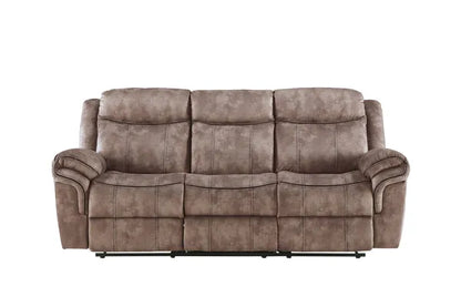 Modern Two-Toned Gray Velvet 3pcs Recliner Set-Two Tone Gray or Chocolate Brown