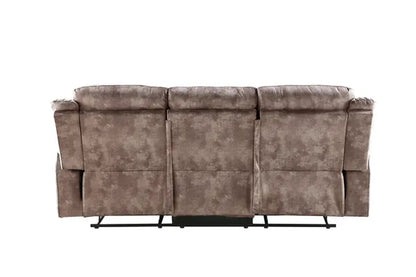 Modern Two-Toned Gray Velvet 3pcs Recliner Set-Two Tone Gray or Chocolate Brown