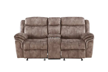 Modern Two-Toned Gray Velvet 3pcs Recliner Set-Two Tone Gray or Chocolate Brown