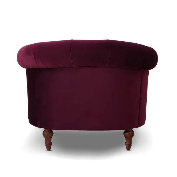 La Rosa Victorian Chesterfield Velvet Tufted Sofa, Loveseat or Accent Chair-Burgundy or Navy Blue