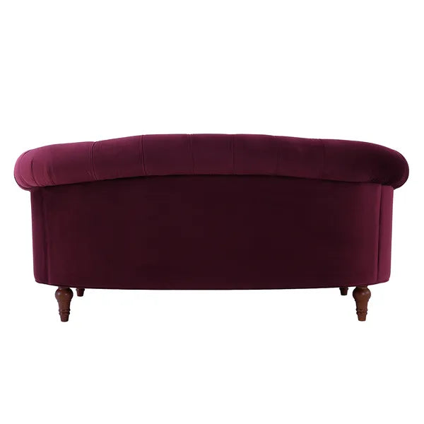 La Rosa Victorian Chesterfield Velvet Tufted Sofa, Loveseat or Accent Chair-Burgundy or Navy Blue