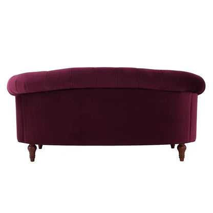 La Rosa Victorian Chesterfield Velvet Tufted Sofa, Loveseat or Accent Chair-Burgundy or Navy Blue