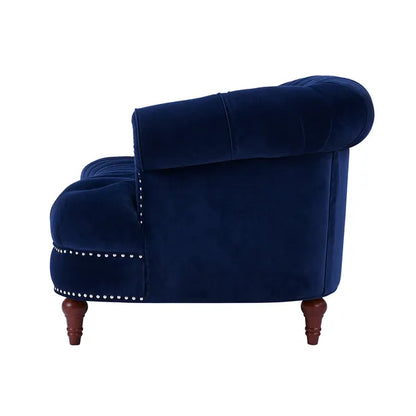 La Rosa Victorian Chesterfield Velvet Tufted Sofa, Loveseat or Accent Chair-Burgundy or Navy Blue