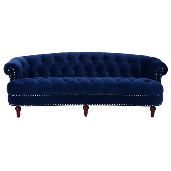 La Rosa Victorian Chesterfield Velvet Tufted Sofa, Loveseat or Accent Chair-Burgundy or Navy Blue