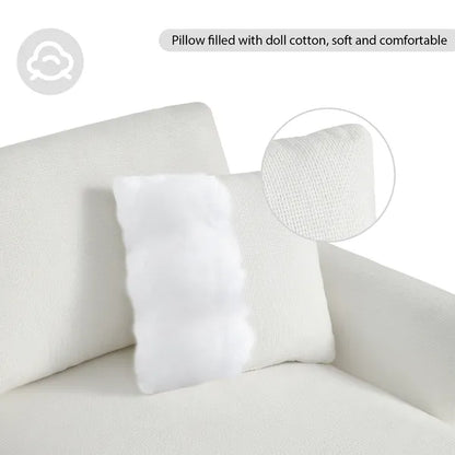 Modern 119" Oversized 5-seater L-shaped Luxury Couch Set Sectional Sofa, w/2 Free pillows, w/Chaise-Light Gray or White