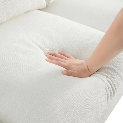 Modern 119" Oversized 5-seater L-shaped Luxury Couch Set Sectional Sofa, w/2 Free pillows, w/Chaise-Light Gray or White