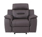 Modern Leather Air Upholstered Reclining Chair-Brown, Gray or Beige