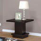 Square Coffee Table, Square Pedestal End Table, or Pedestal Console Table-Cappuccino Each Sold Separately