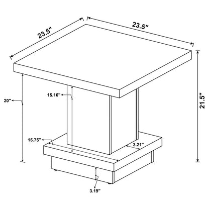 Square Coffee Table, Square Pedestal End Table, or Pedestal Console Table-Cappuccino Each Sold Separately