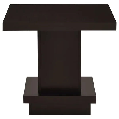 Square Coffee Table, Square Pedestal End Table, or Pedestal Console Table-Cappuccino Each Sold Separately
