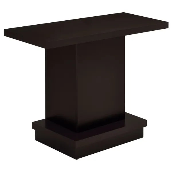 Square Coffee Table, Square Pedestal End Table, or Pedestal Console Table-Cappuccino Each Sold Separately