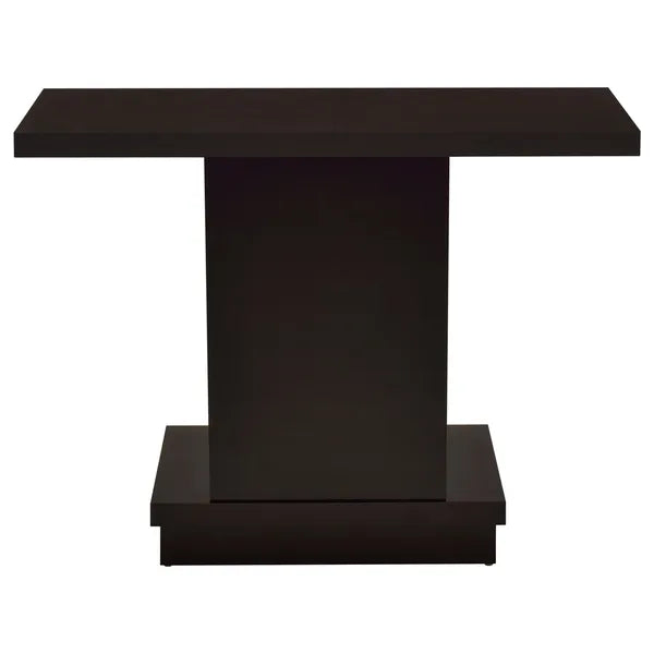 Square Coffee Table, Square Pedestal End Table, or Pedestal Console Table-Cappuccino Each Sold Separately