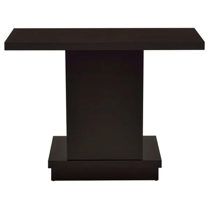 Square Coffee Table, Square Pedestal End Table, or Pedestal Console Table-Cappuccino Each Sold Separately