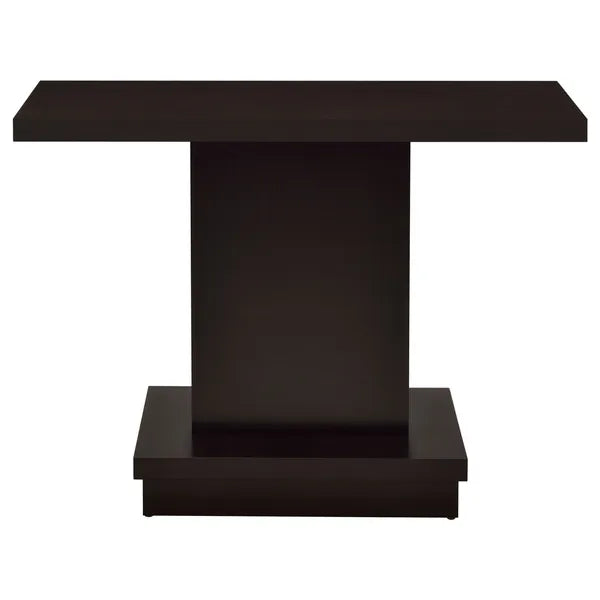 Square Coffee Table, Square Pedestal End Table, or Pedestal Console Table-Cappuccino Each Sold Separately