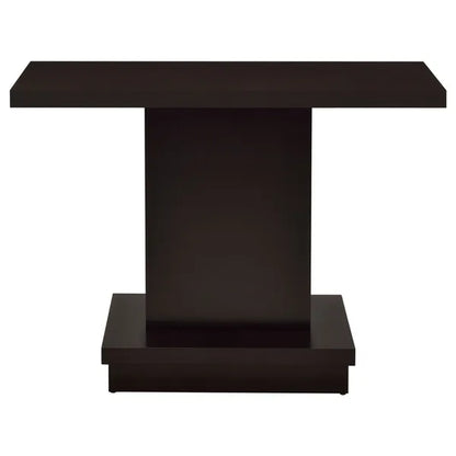 Square Coffee Table, Square Pedestal End Table, or Pedestal Console Table-Cappuccino Each Sold Separately