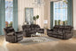 Modern Two-Toned Gray Velvet 3pcs Recliner Set-Two Tone Gray or Chocolate Brown