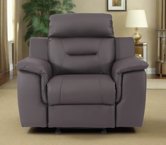 Modern Leather Air Upholstered Reclining Chair-Brown, Gray or Beige