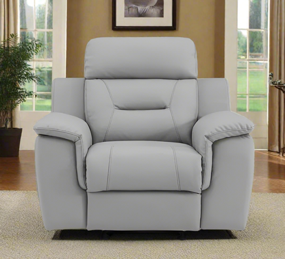 Modern Leather Air Upholstered Reclining Chair-Brown, Gray or Beige
