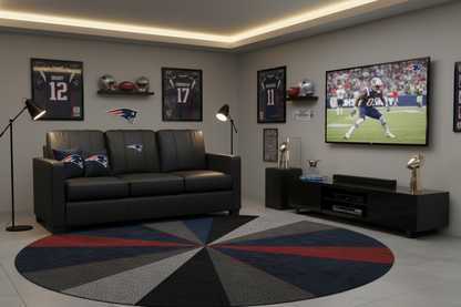 Stationary Sofa w/New England Patriots Primary Logo