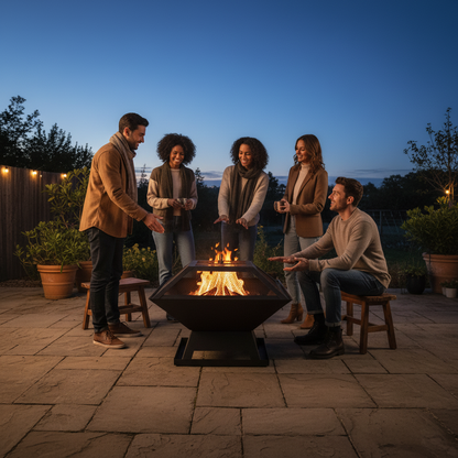 Versatile Barbecue Brazier – Portable Wood Stove for Outdoor Heating and Cooking, Fire Poker Included