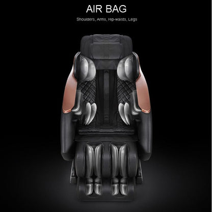 Full Body Zero Gravity Shiatsu Massage Chair SL-Track Recliner with Airbag Speaker LCD Touch Screen+Mini Remote Voice Control Back Heat-Black or Beige