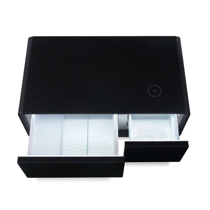 Modern Smart Mini Coffee Table with Built in Fridge-Black or White