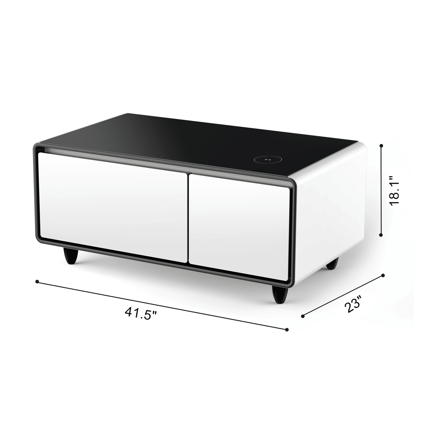 Modern Smart Mini Coffee Table with Built in Fridge-Black or White