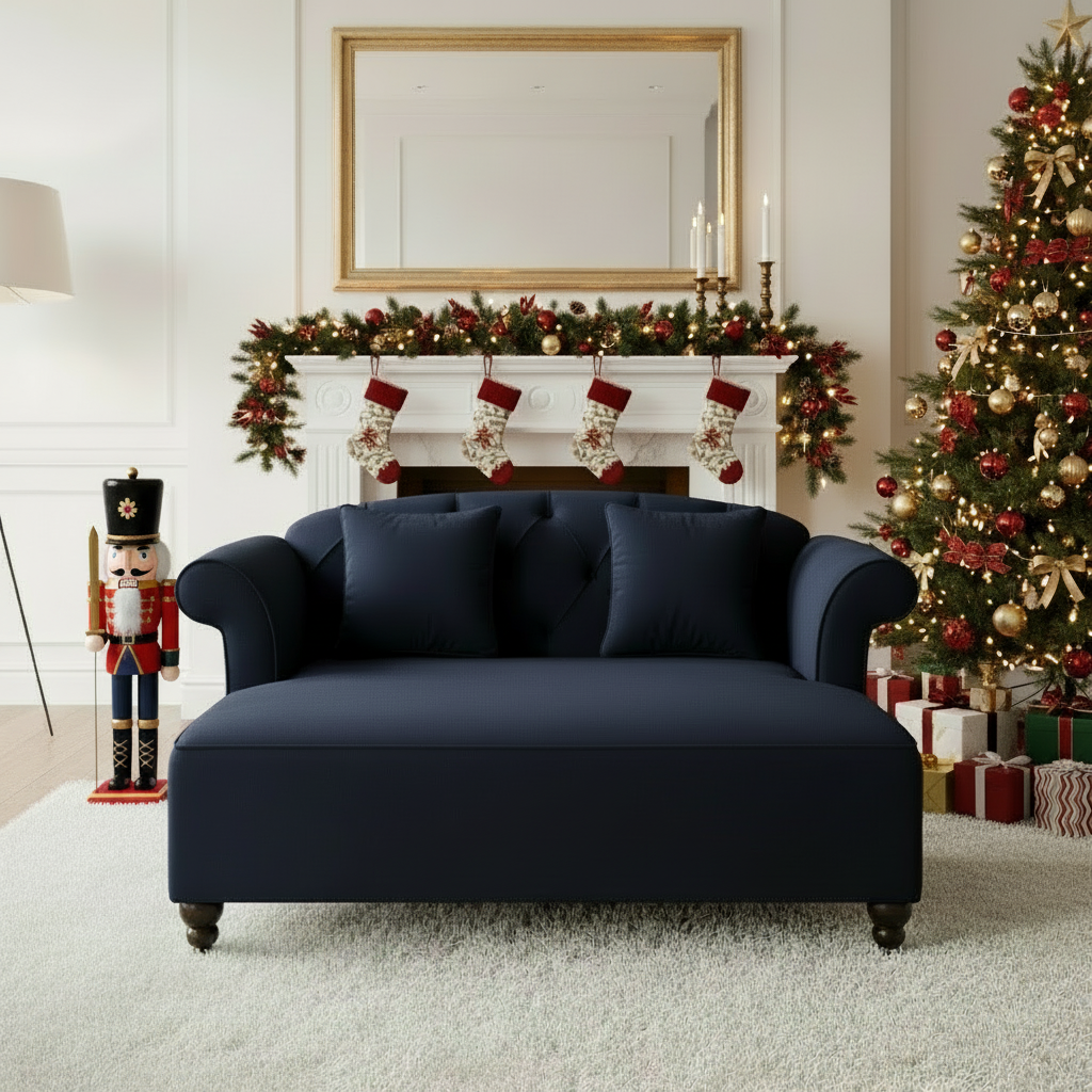 Modern Loveseat CHAISE LOUNGE-Charcoal