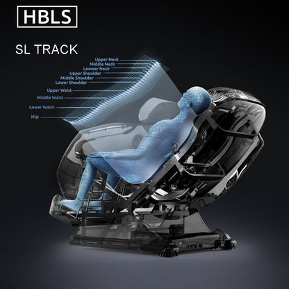 Full Body Zero Gravity Shiatsu Massage Chair SL-Track Recliner with Airbag Speaker LCD Touch Screen+Mini Remote Voice Control Back Heat-Black or Beige