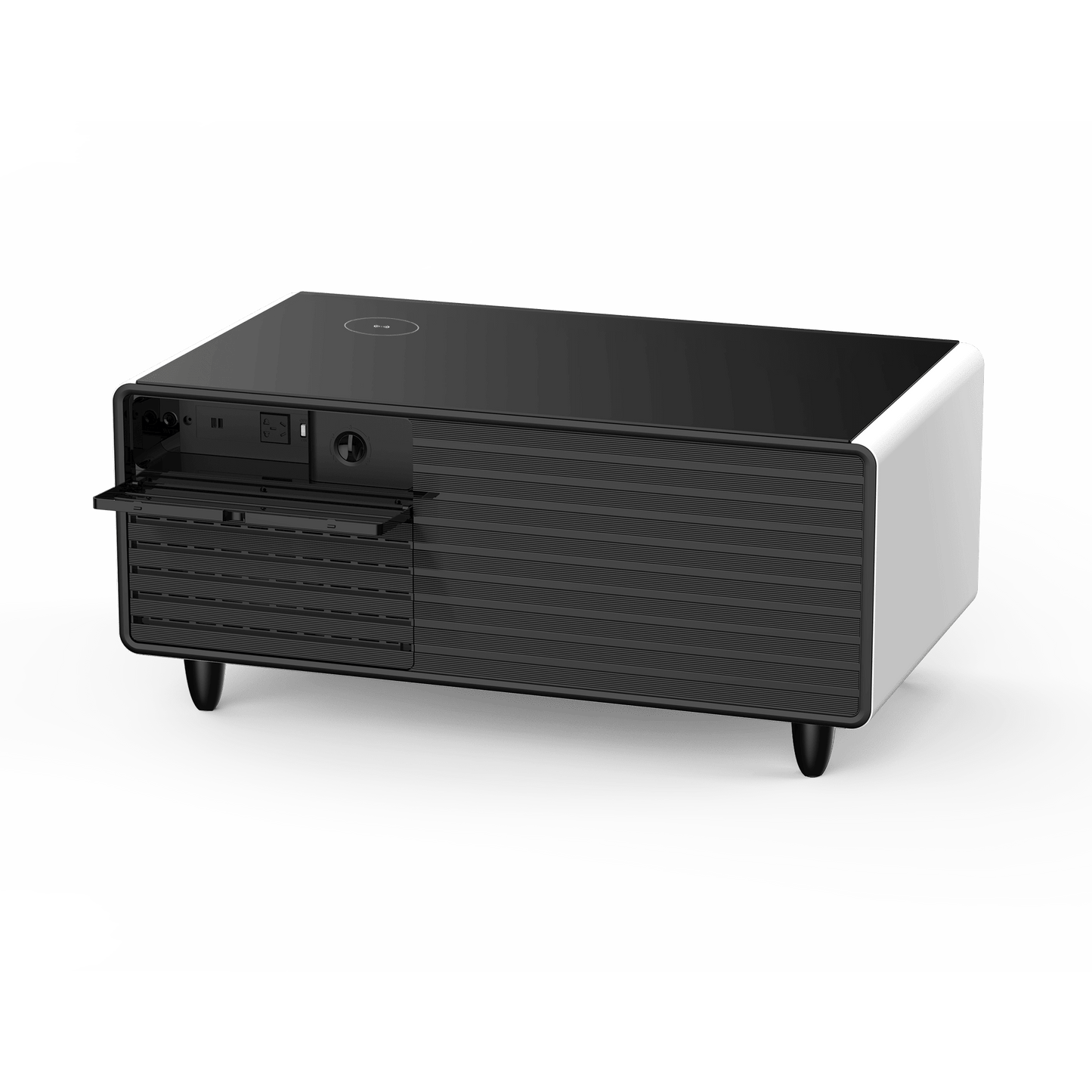 Modern Smart Mini Coffee Table with Built in Fridge-Black or White