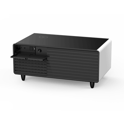 Modern Smart Mini Coffee Table with Built in Fridge-Black or White