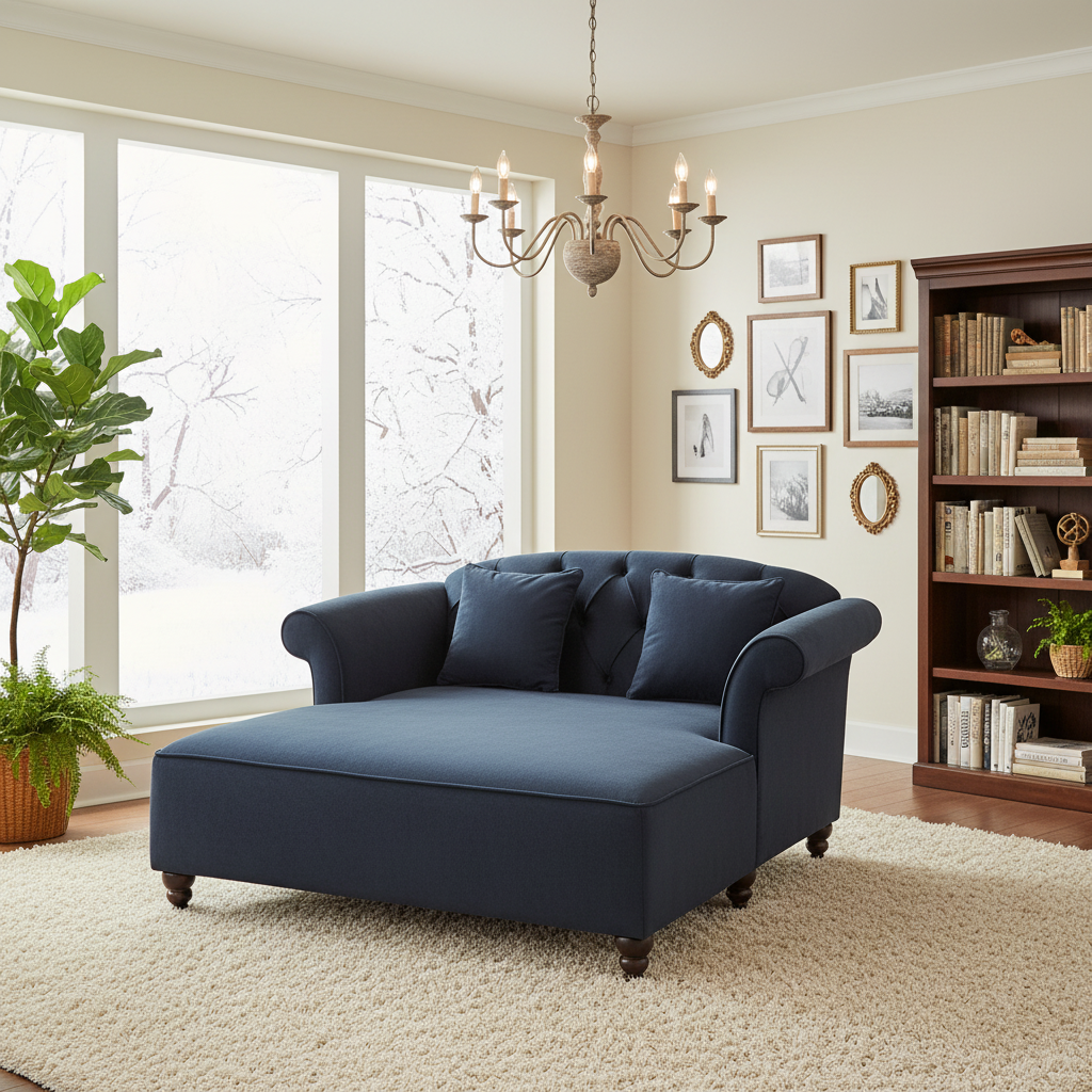 Modern Loveseat CHAISE LOUNGE-Charcoal