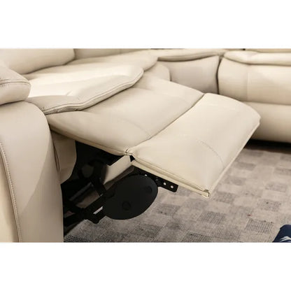 Modern L Shape Breath Leather Manual Reclining Sectional Sofa Set-Brown or Cream