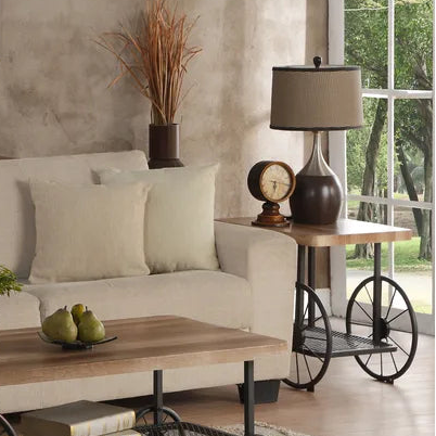 Oak and Antique Coffee, Console/Sofa or End Table w/Shelf-Grey Each Sold Separately