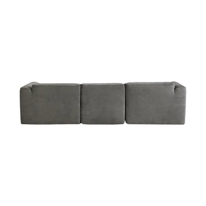 Modern U-Style Luxury Velvet Sofa, 4-seater w/Pure Sponge Seat Cushions w/Detachable Footstool, includes 3 throw pillows-Grayish Green or Gray