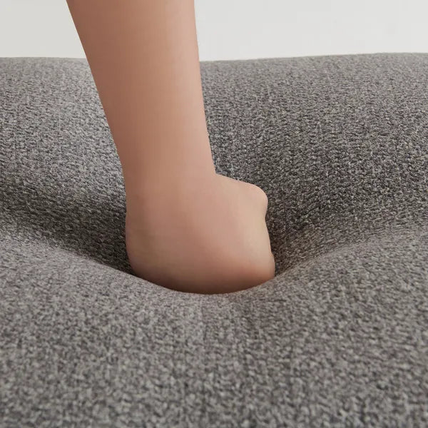 Modern U-Style Luxury Velvet Sofa, 4-seater w/Pure Sponge Seat Cushions w/Detachable Footstool, includes 3 throw pillows-Grayish Green or Gray