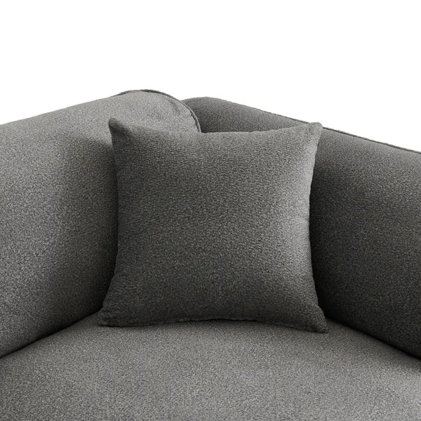 Modern U-Style Luxury Velvet Sofa, 4-seater w/Pure Sponge Seat Cushions w/Detachable Footstool, includes 3 throw pillows-Grayish Green or Gray