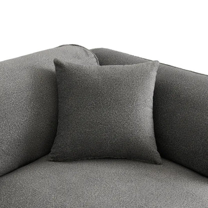 Modern U-Style Luxury Velvet Sofa, 4-seater w/Pure Sponge Seat Cushions w/Detachable Footstool, includes 3 throw pillows-Grayish Green or Gray