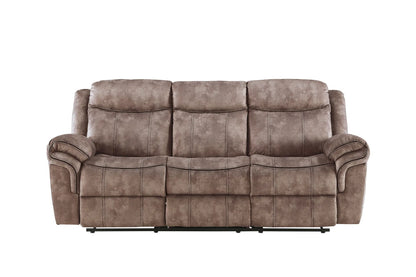 Modern Two-Toned Gray Velvet 3pcs Recliner Set-Two Tone Gray or Chocolate Brown